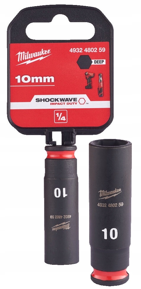 

Milwaukee Nasadka udarowa długa 1/4" 10mm 6pk
