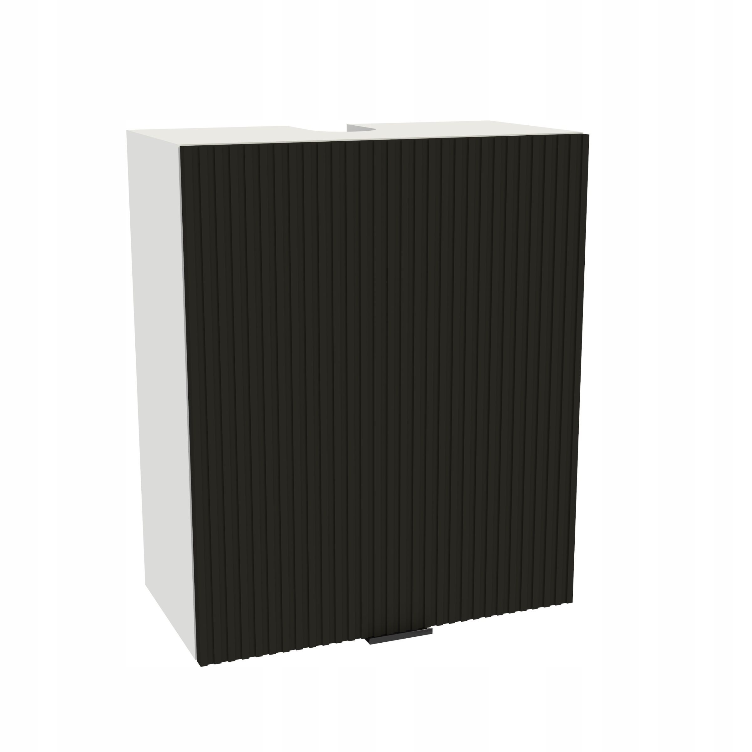 Horná kuchynská digestorová skrinka 60/72 Vigo Biela predná časť Ryfla Čierna Matná