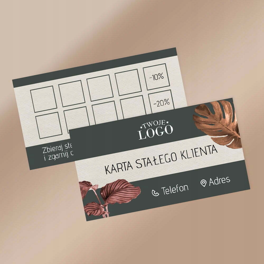 Karty Stałego Klienta Eleganckie Beauty z Logo Książka znaku bez książki znaku