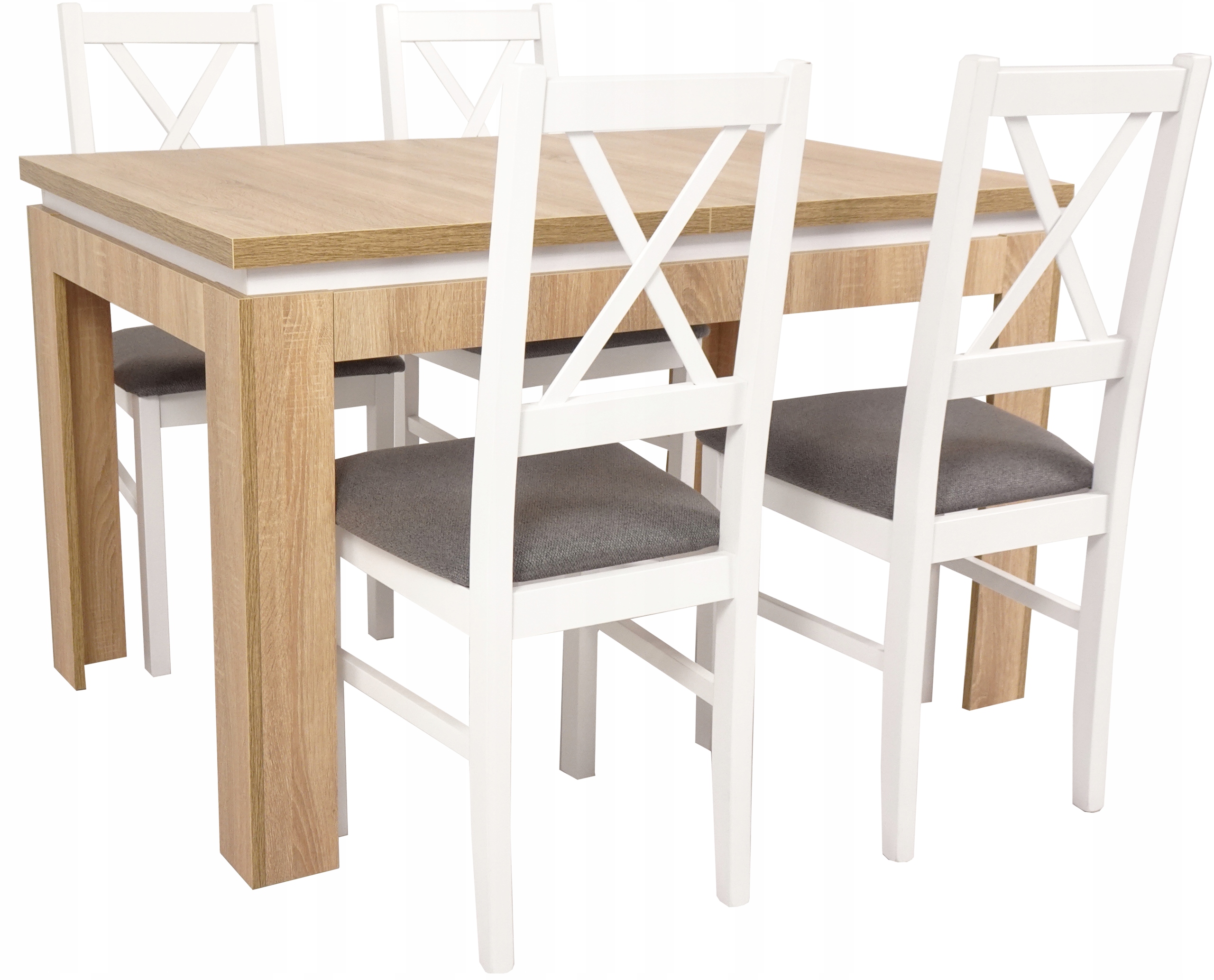 4 SKANDYNAWSKIE krzesła i STÓŁ ARTISAN 80x120/160