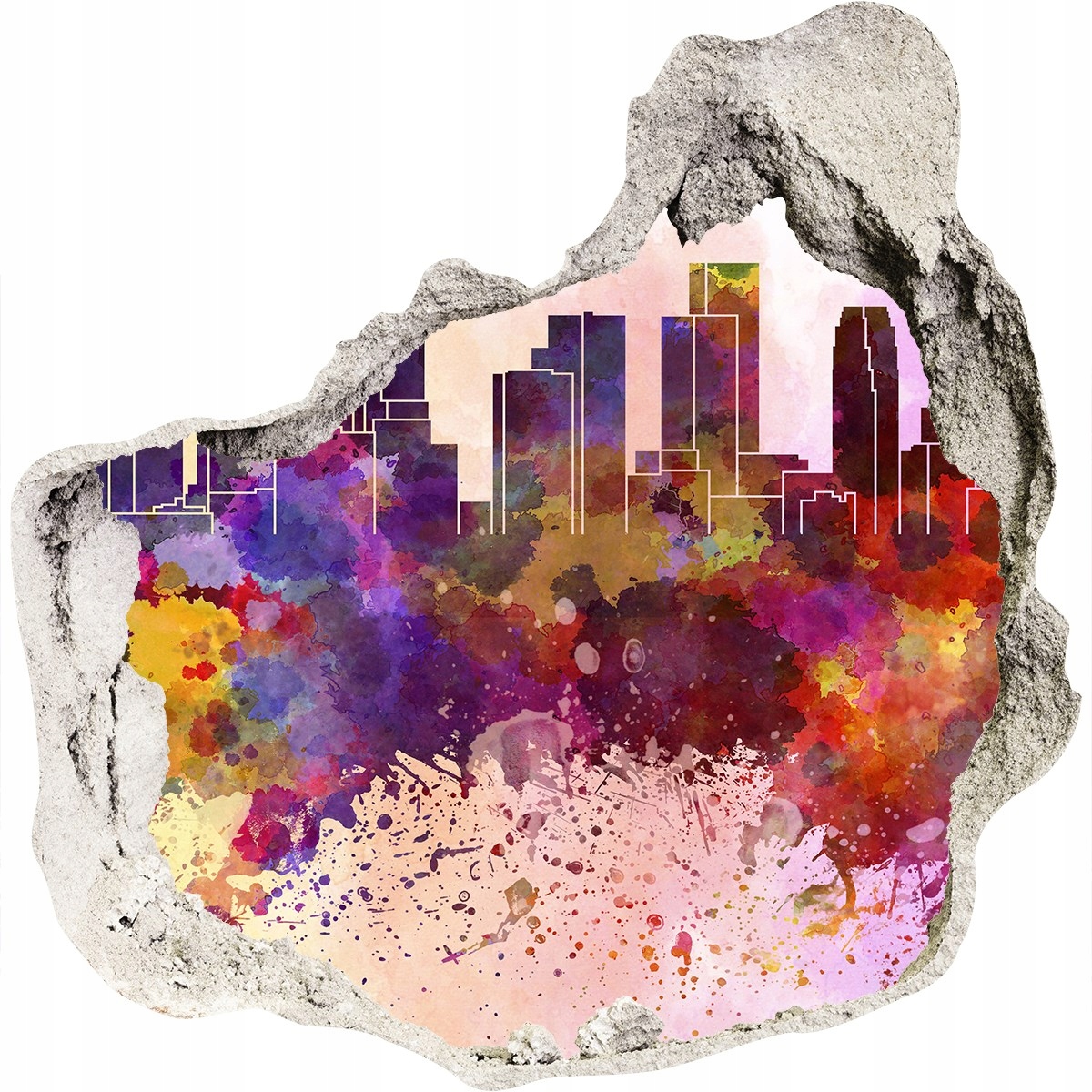 

Fototapeta dziura na ścianę 3d Los Angeles kolory