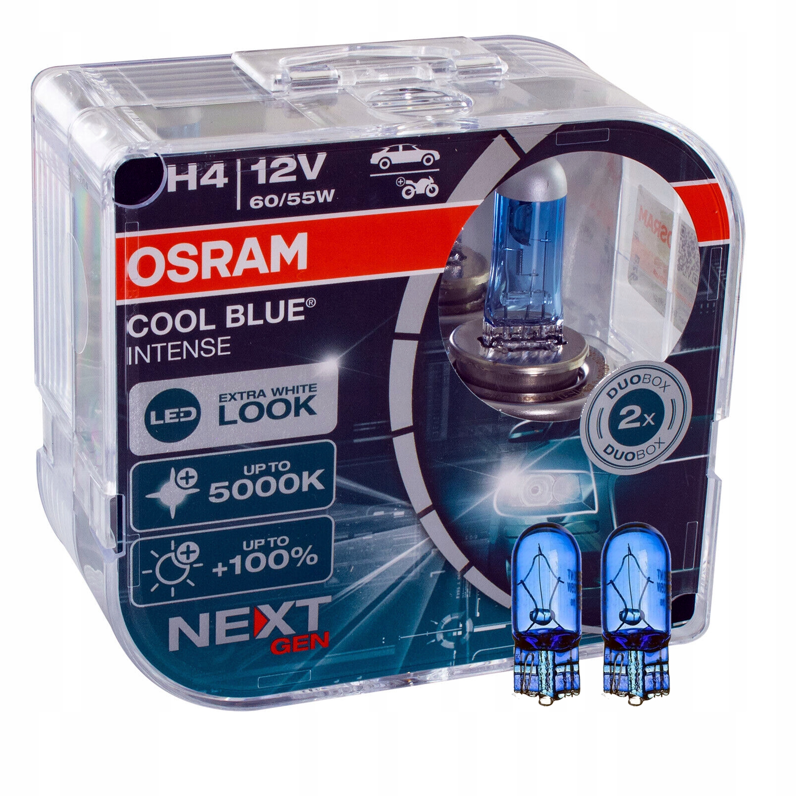 

2X Osram H4 Cool Blue Intense Next Gen +W5W
