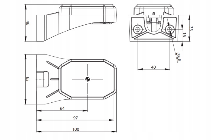 LAMPA OBRYSOWA LED OBRYSÓWKA BIAŁA Z UCHWYTEM I ODBLASKIEM FT-069 BI Numer katalogowy części FT-069 BI LED
