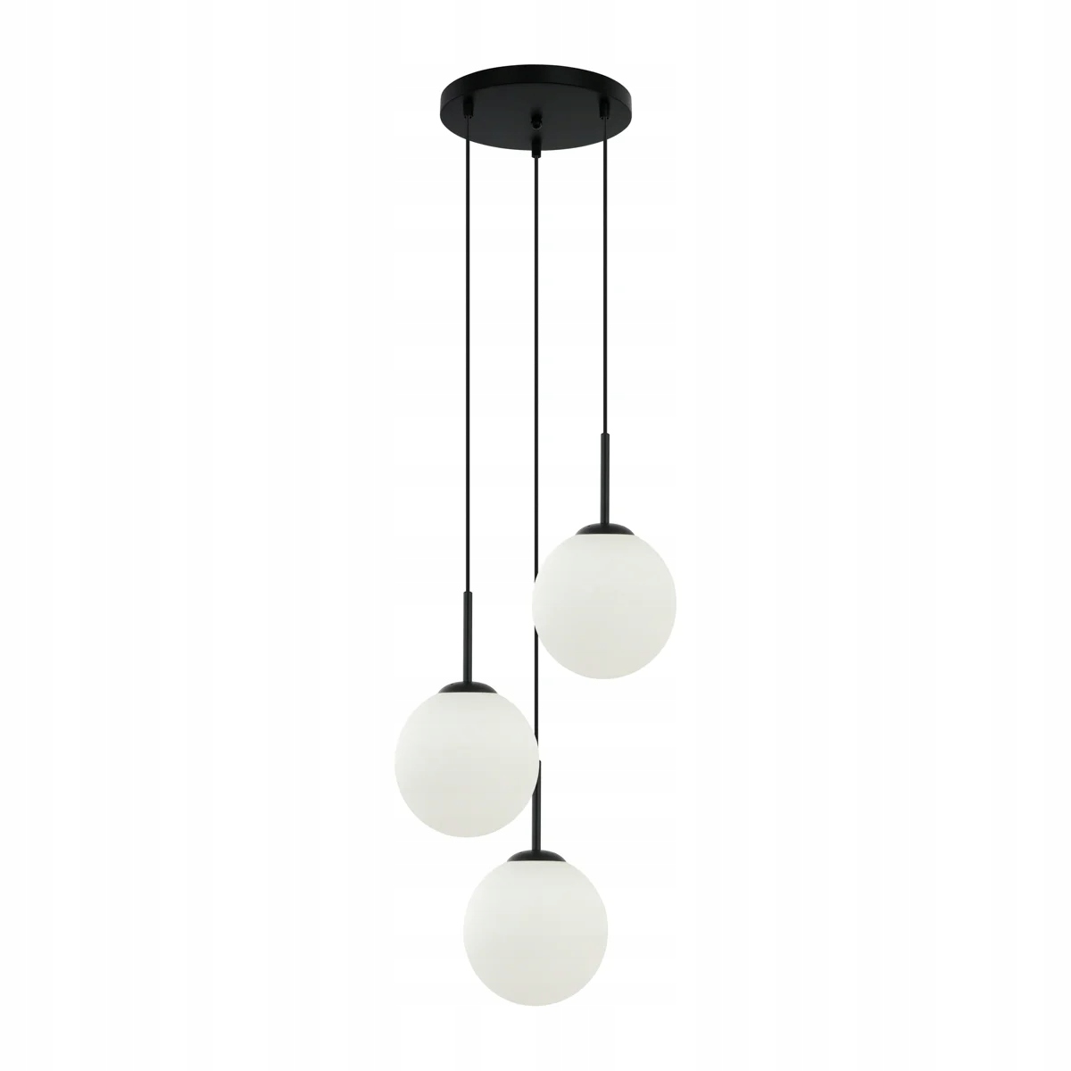 Italux Závěsná lampa černá Ø40 cm 3xE27 moderní Deore skleněné koule