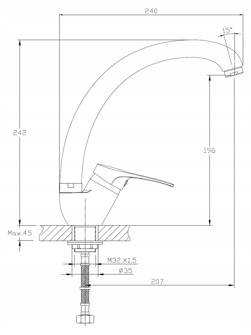 Bateria łazienkowa umywalkowa do umywalki stojąca ruchoma + KOREK POLSKA Marka Sotbe