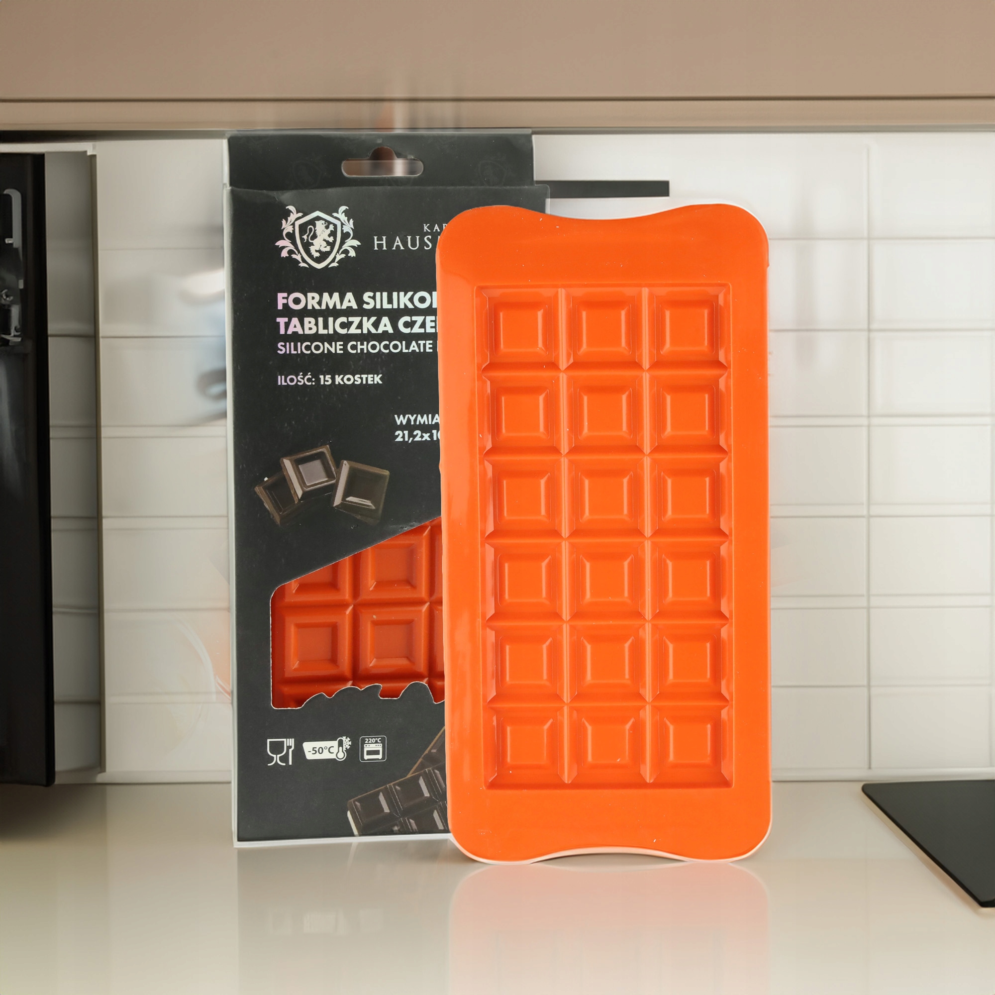 FORMA SILIKONOWA TABLICZKA DO CZEKOLADY KOSTKA 15SZT LÓD DESER 10,3x21,2 CM