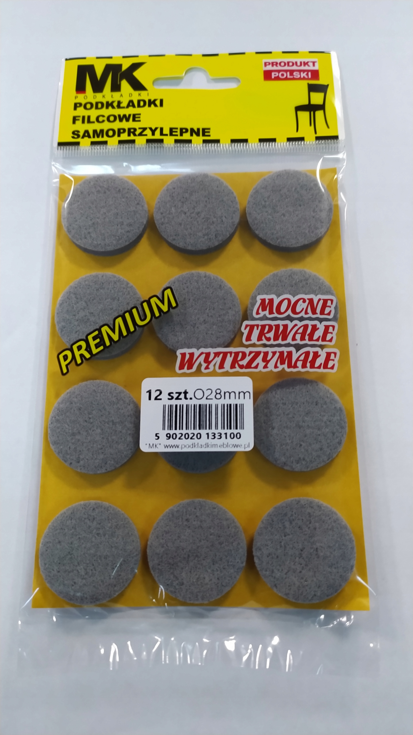 

Podkładki filcowe szare okrągłe 28mm