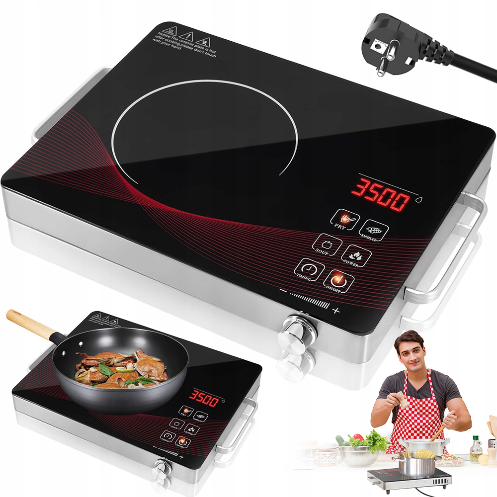 Kuchenka Elektryczna jednopalnikowa Płyta Prąd przenośna Turystyczna 3500W