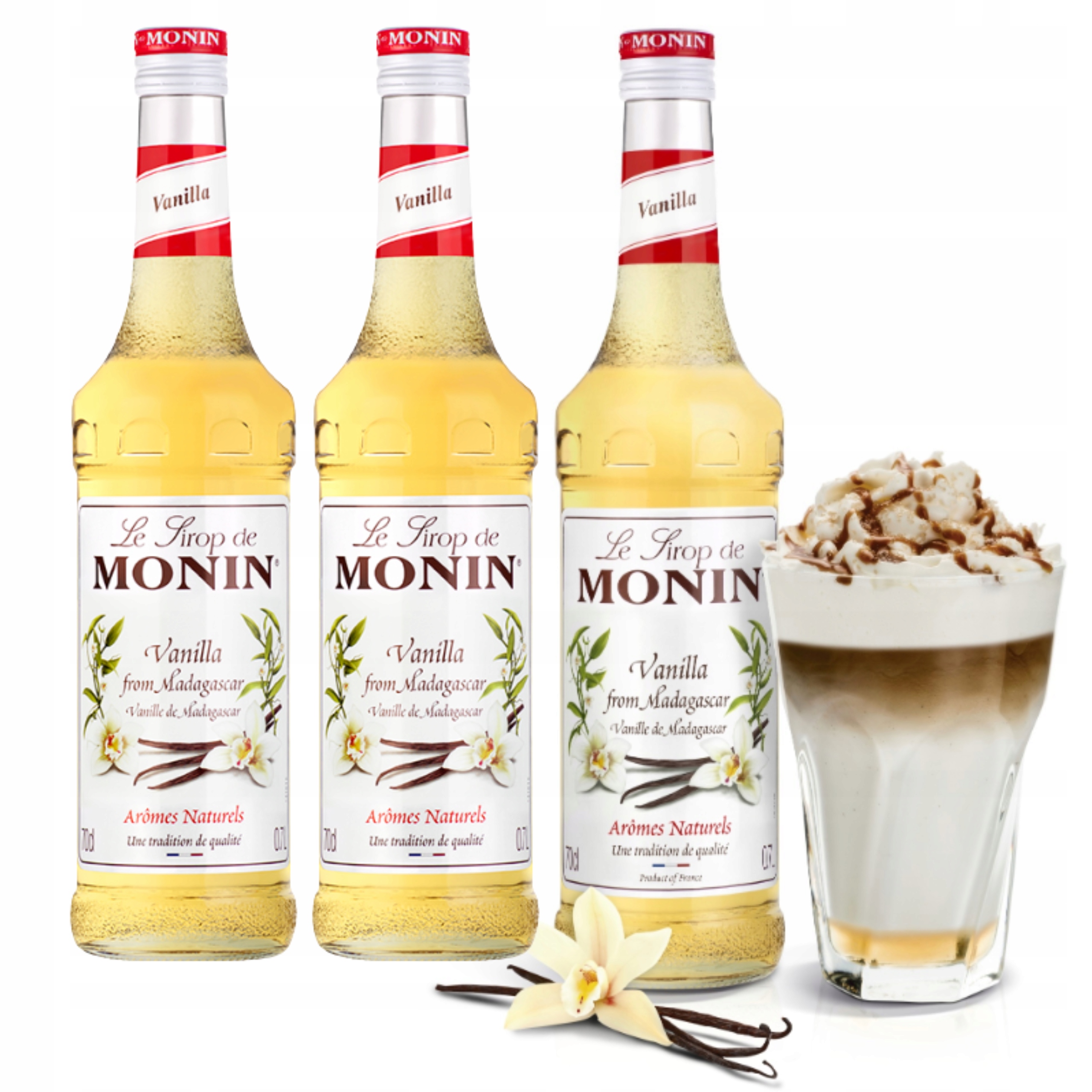 Levně Sada sirupů Monin: 3 x Vanilka z Madagaskaru 700 ml
