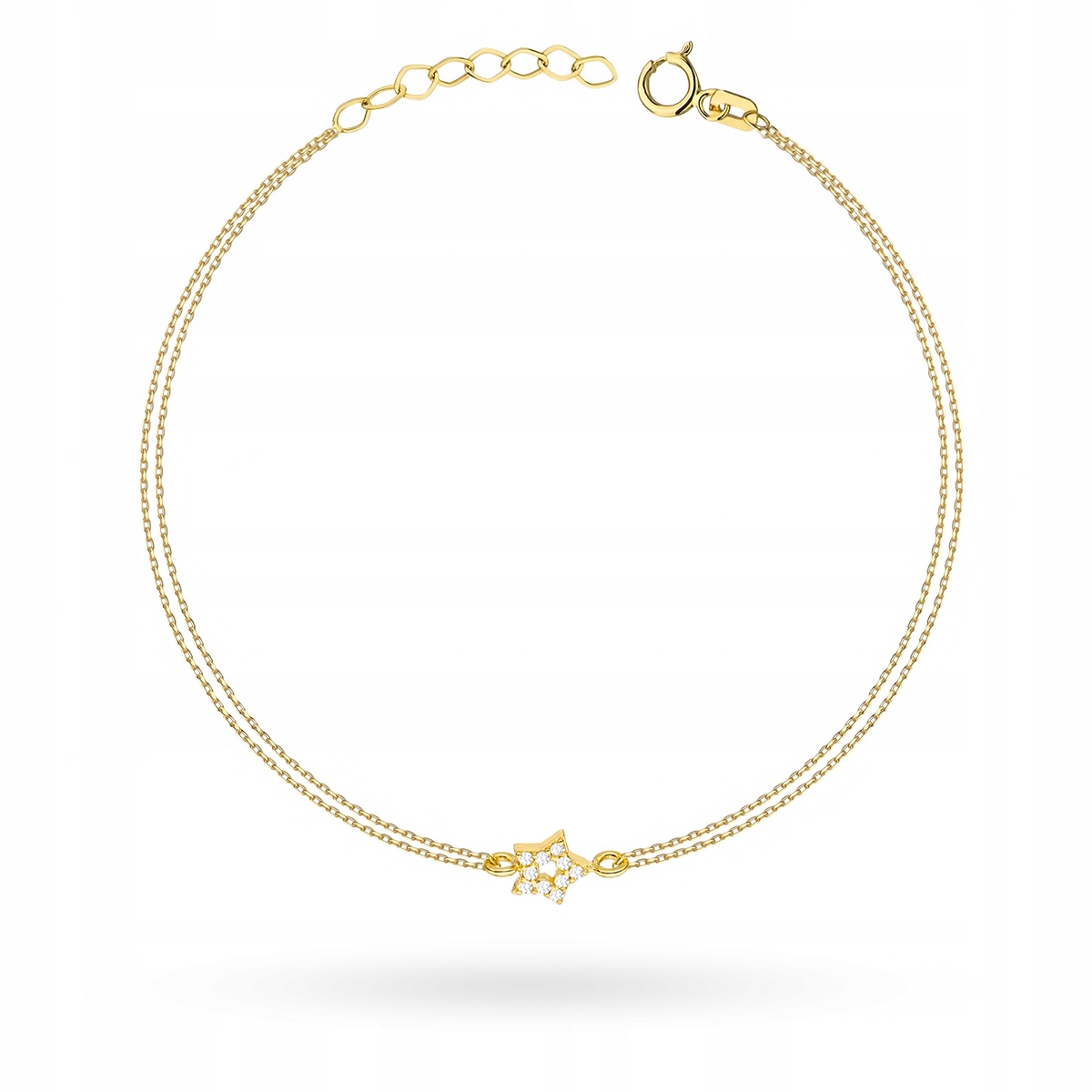 Złota Bransoletka pr. 585 Gwiazdka i Cyrkonie 14k