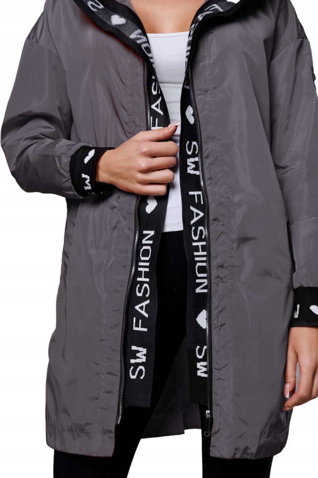 Bunda S Kapucí B8145 Tmavě Šedá M (38)
