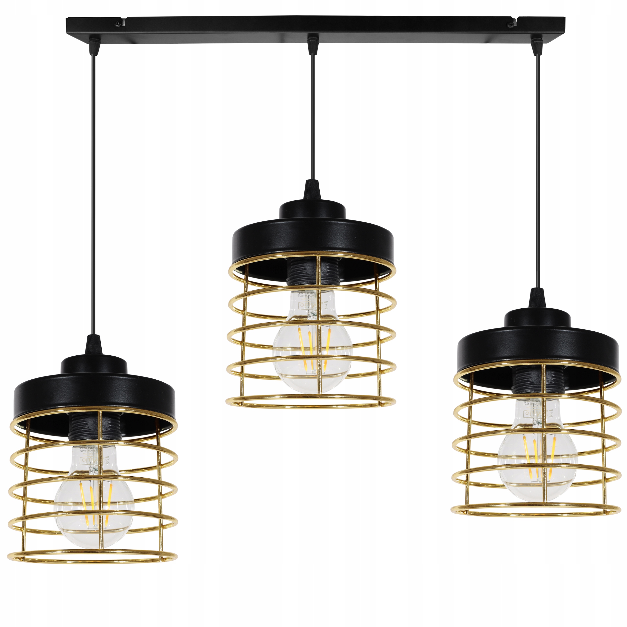 

Lampa Wisząca Sufitowa Żyrandol Złota Druciak Led