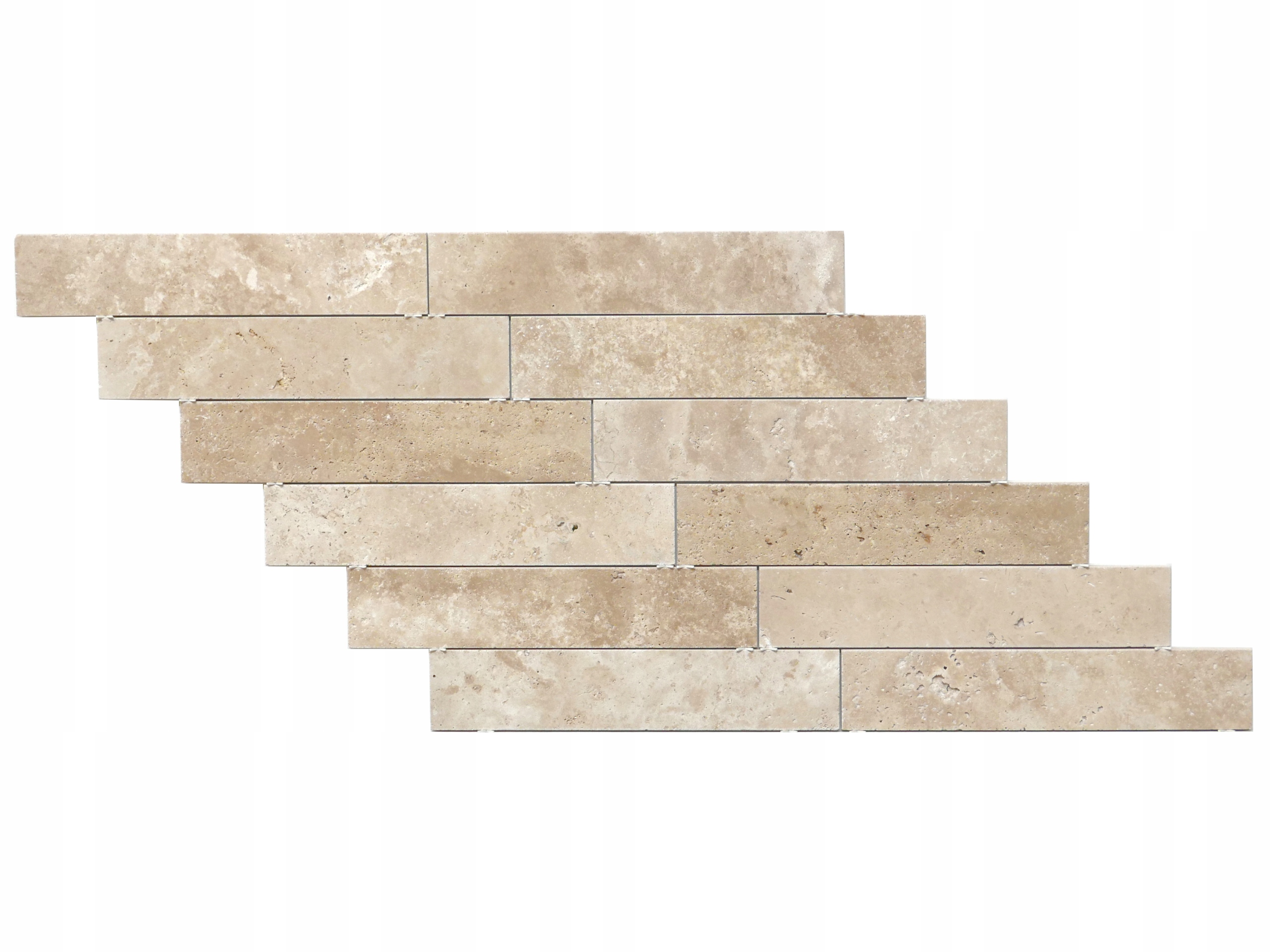 TRAWERTYN 8X40 PŁYTKI KAMIENNE IVORY KAMIEŃ NATURALNY CEGIEŁKA JODEŁKA Kod producenta IvoryTumbled8x40