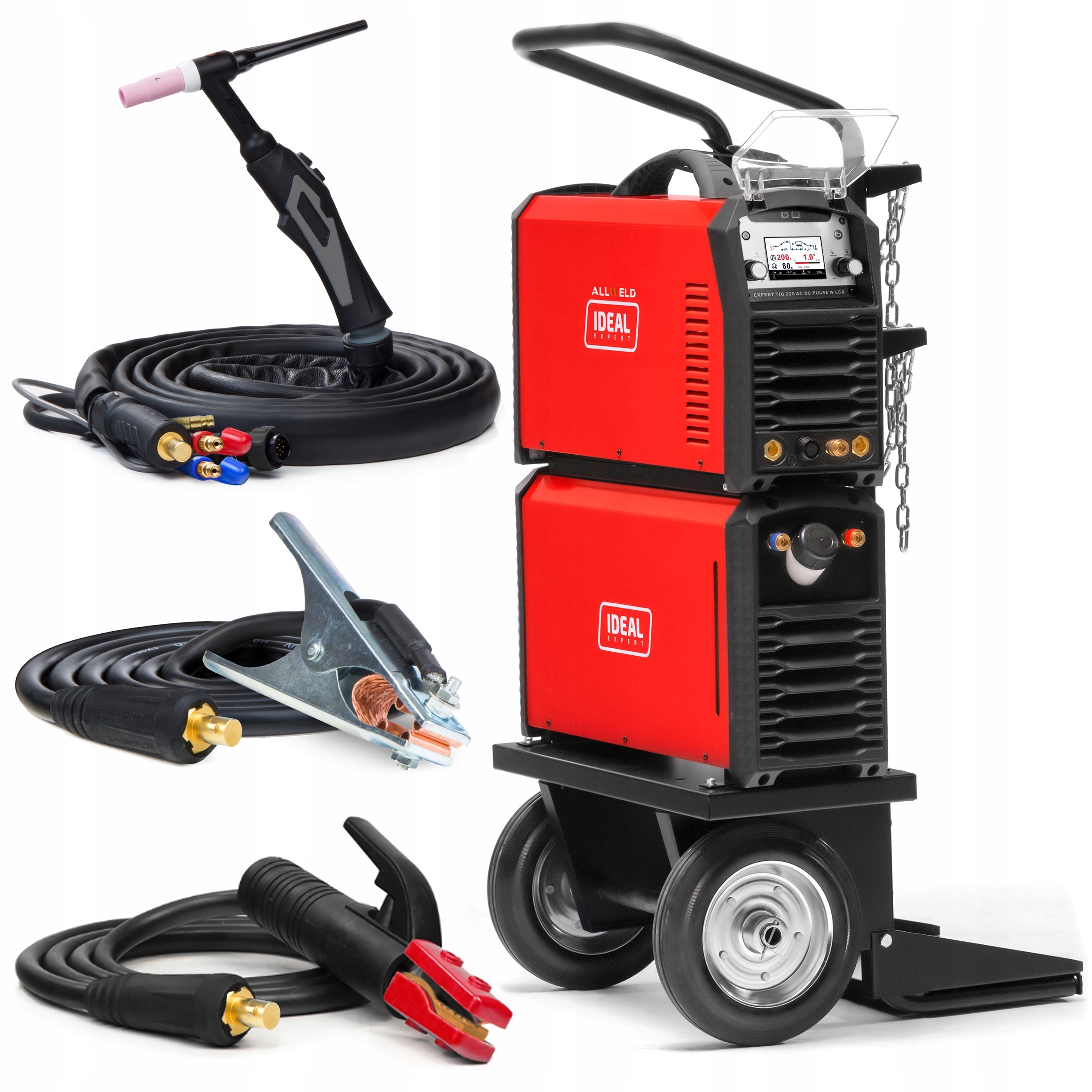 Poloautomatický Svařovací Stroj Ideal Expert Tig 220 Ac/dc Puls LCD 230V 220A Hf 4M