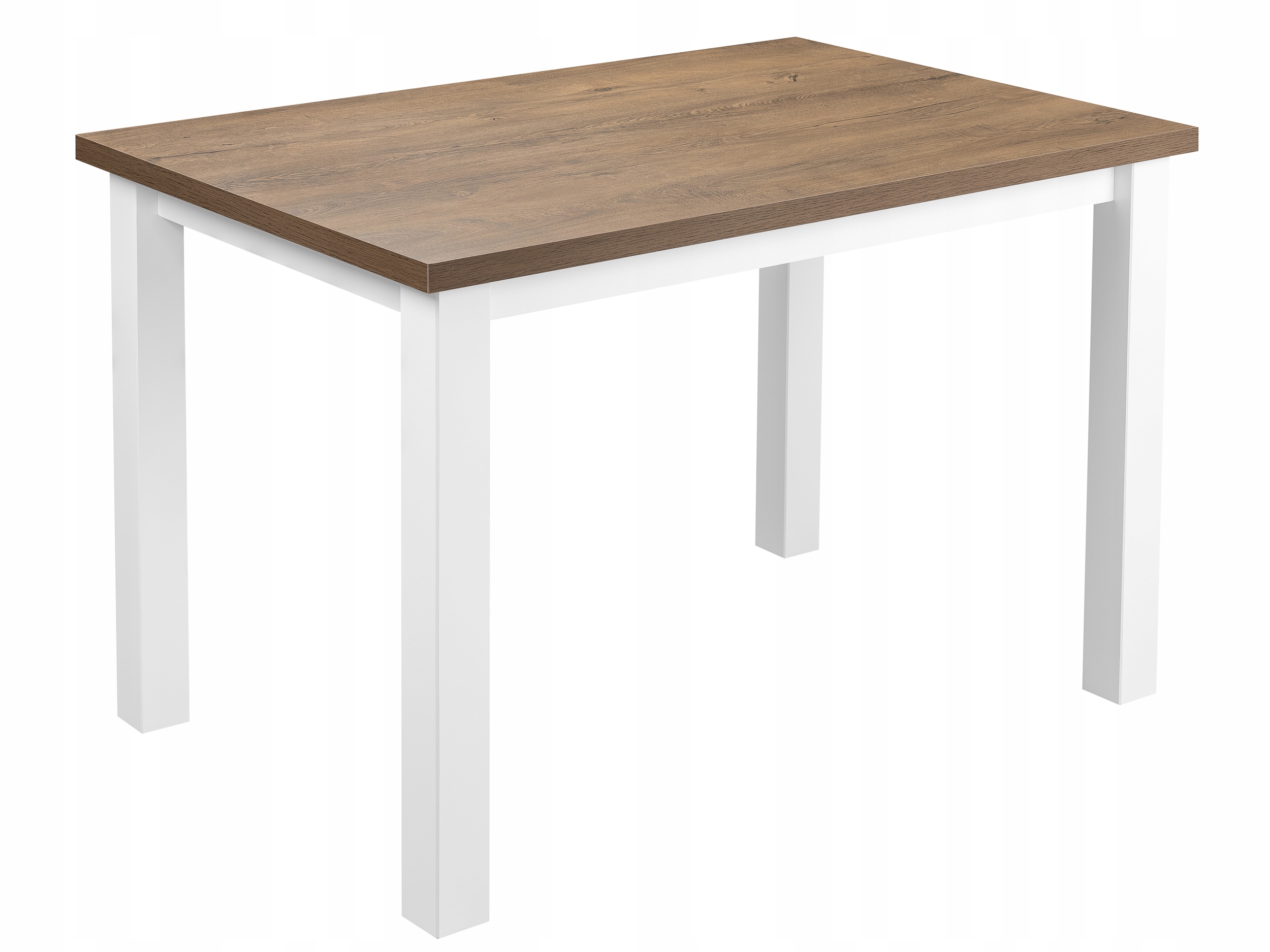 KOMPAKTOWY SOLIDNY STÓŁ DO KUCHNI JADALNI 120x80 BIAŁY/DĄB LEFKAS