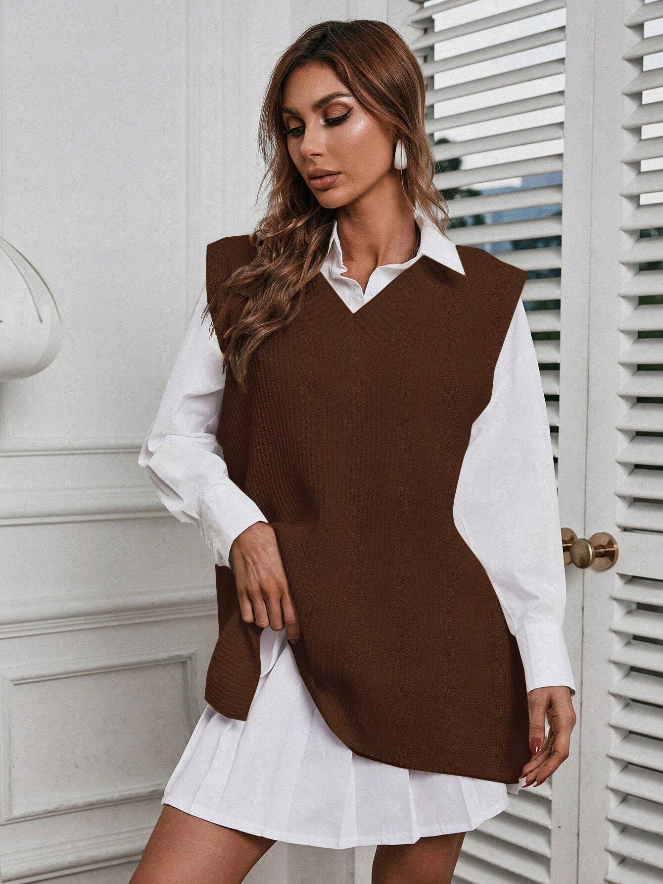 Shein brązowa kamizelka swetrowa XS Rozmiar XS