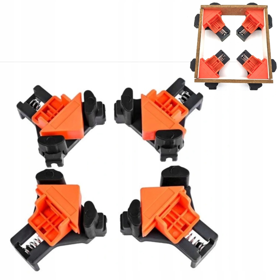 

4 Zacisk Ścisk Stolarski Narożny Kątowy Uchwyt 90°