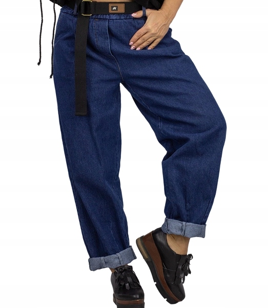 Džínové kalhoty Mom Jeans pásek 100% bavlna Agrafka unisize