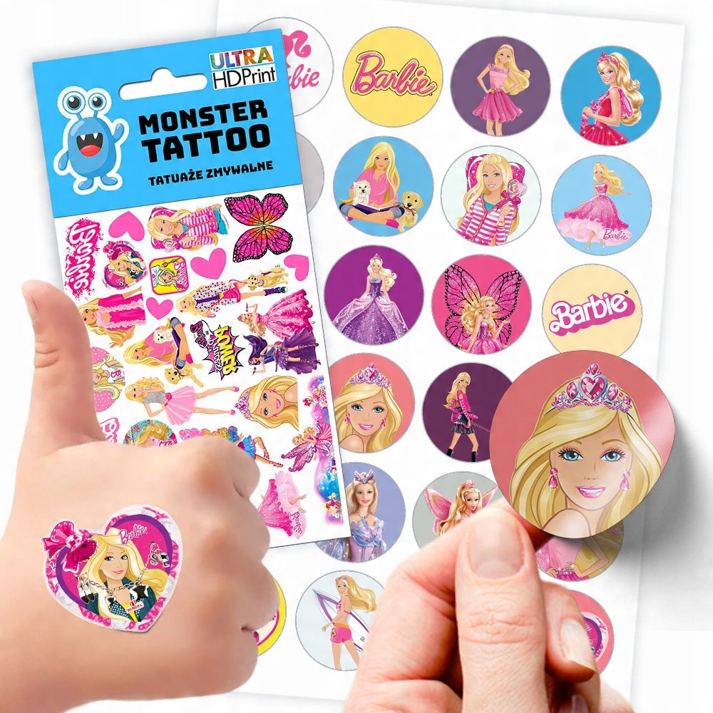 

Zestaw Naklejki Tatuaże Barbie Lalka