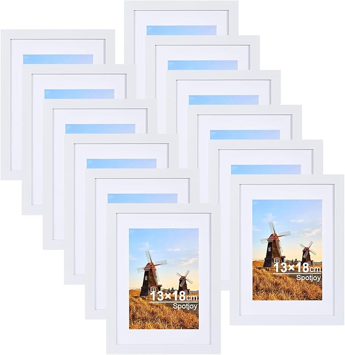 Rámečky na fotografie Velká sada 12 kusů Bílá 13x18 cm