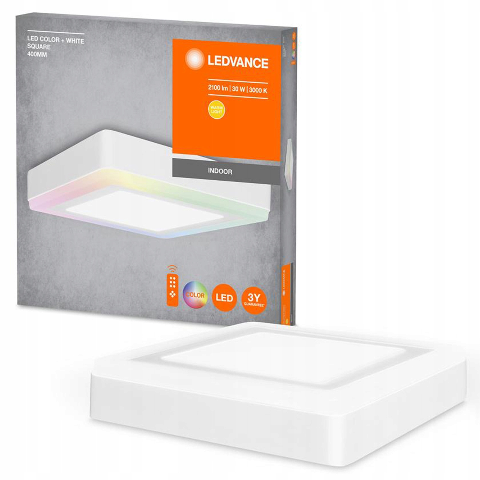 Led panel na omietku Stropná lampa 30W 1600lm 3000K Biela Color+ Biela