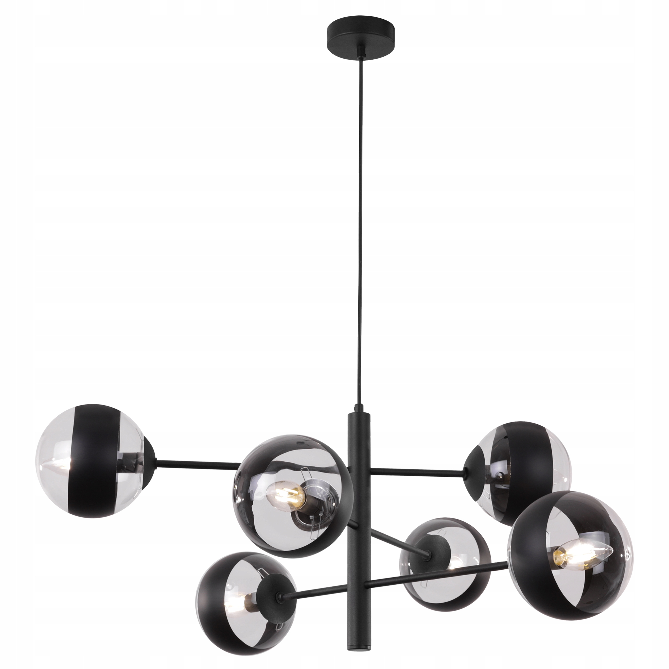 Závěsné Stropní Svítidlo Lustr Černý Loft Led Koule Moderní Do Obývacího Pokoje