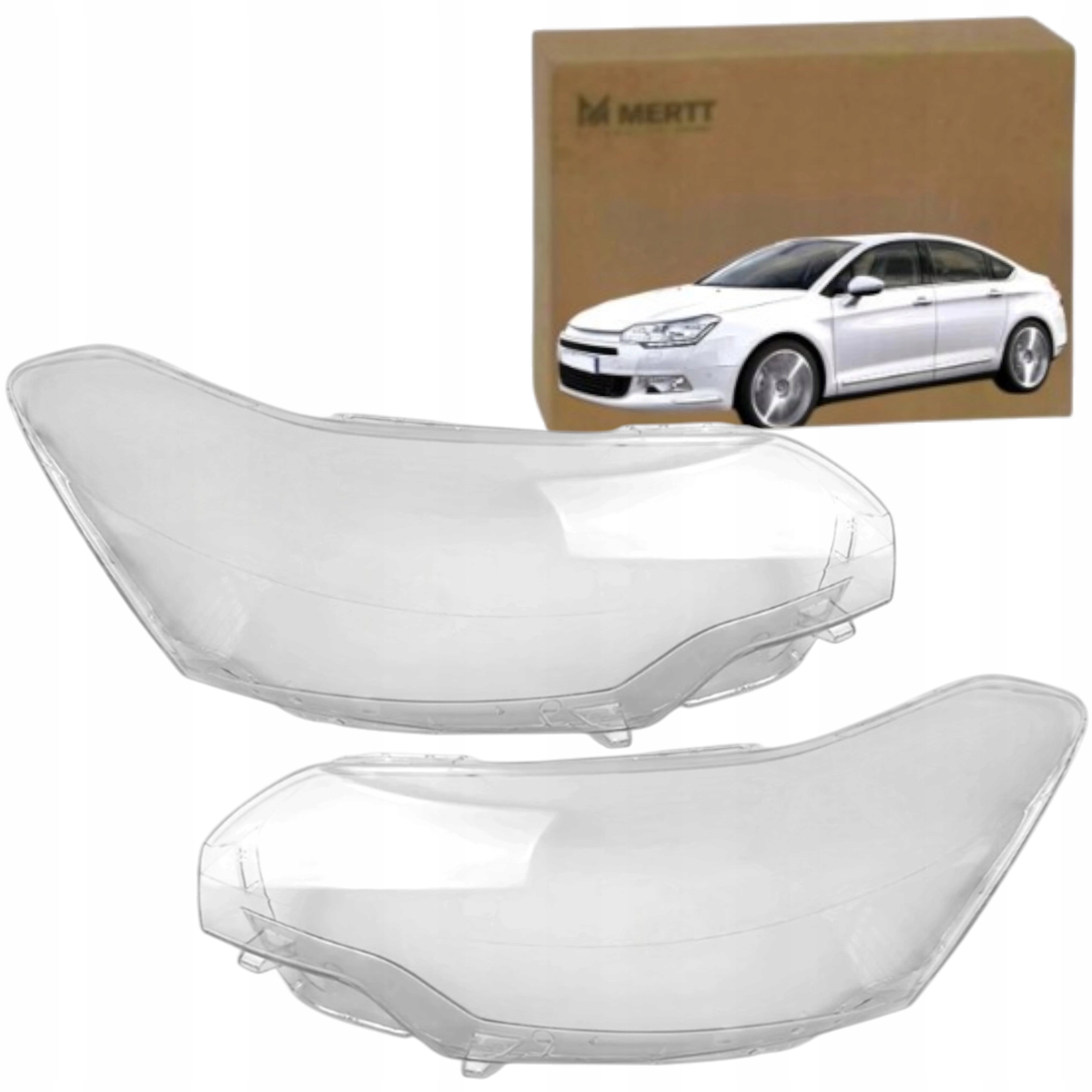 Levé Pravé Sklo předního světlometu sklo Citroen C5 2010-2016 Komplet