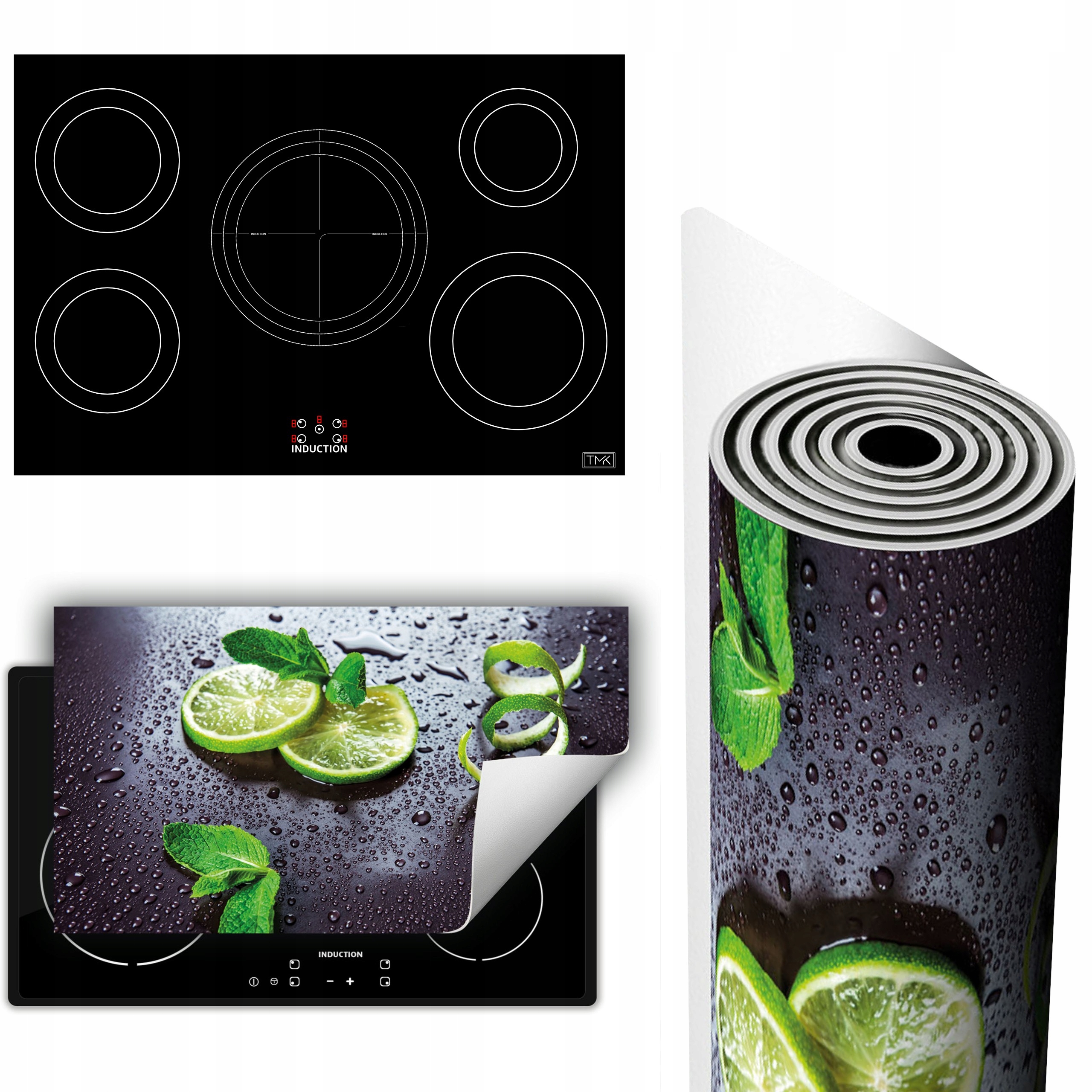 Vinylová Podložka Na Ochranu Kuchyňské Desky 90x52 zelená limetka