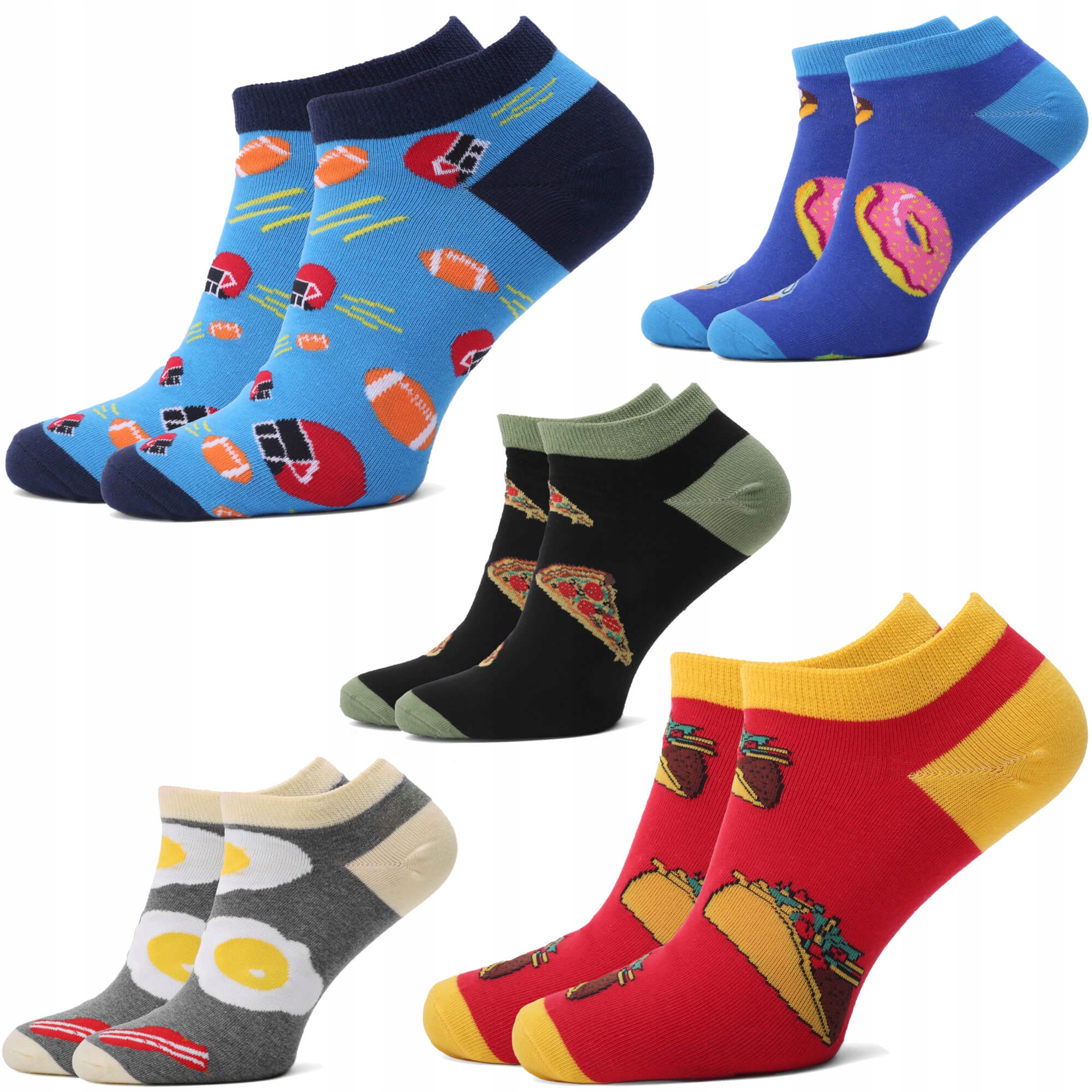 

5x Stopki Męskie Śmieszne Skarpety Wesołe Kolorowe