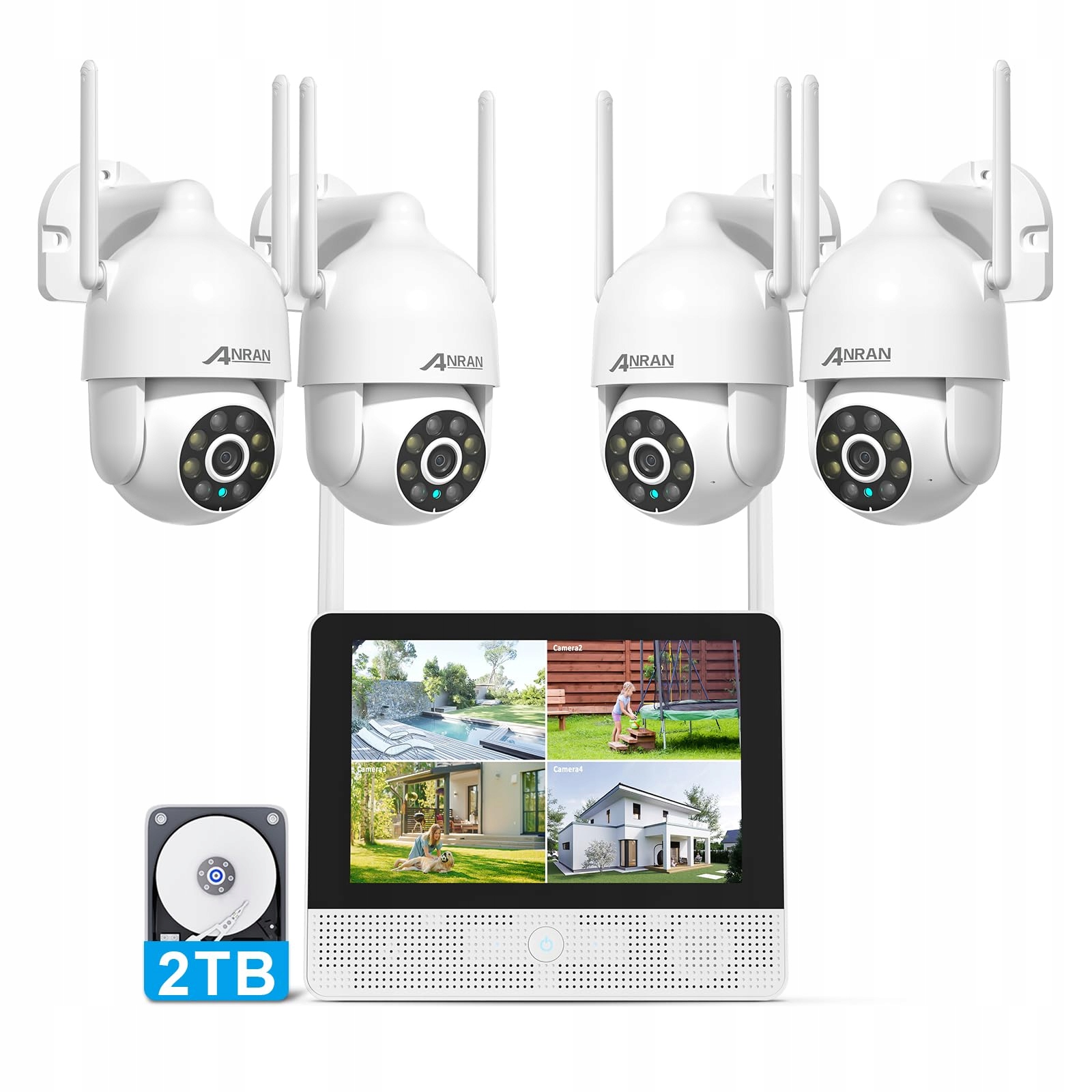 Anran Sada na monitorovanie kamery 3K/5MP Ptz WiFi monitor 8CH 10.5
