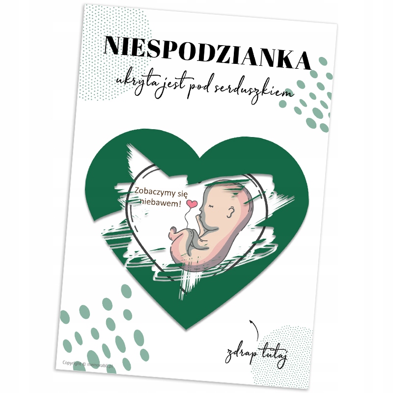 

Kartka zdrapka Niespodzianka jestem w Ciąży