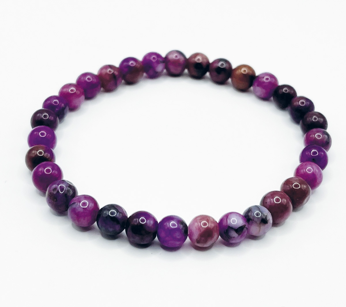 LEPIDOLIT Bransoletka na gumce 6mm