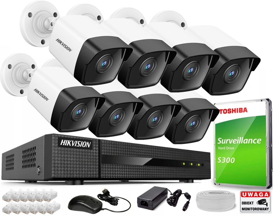 Sada Ip kamer PoE 8x 4Mm Venkovní Nvr Disk