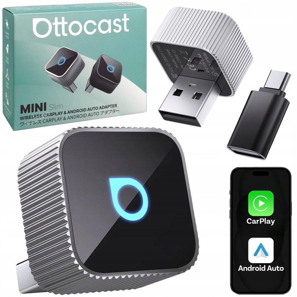 Ottocast Mini Slim 2026 Bezdrátový adaptér pro Apple CarPlay Android Auto