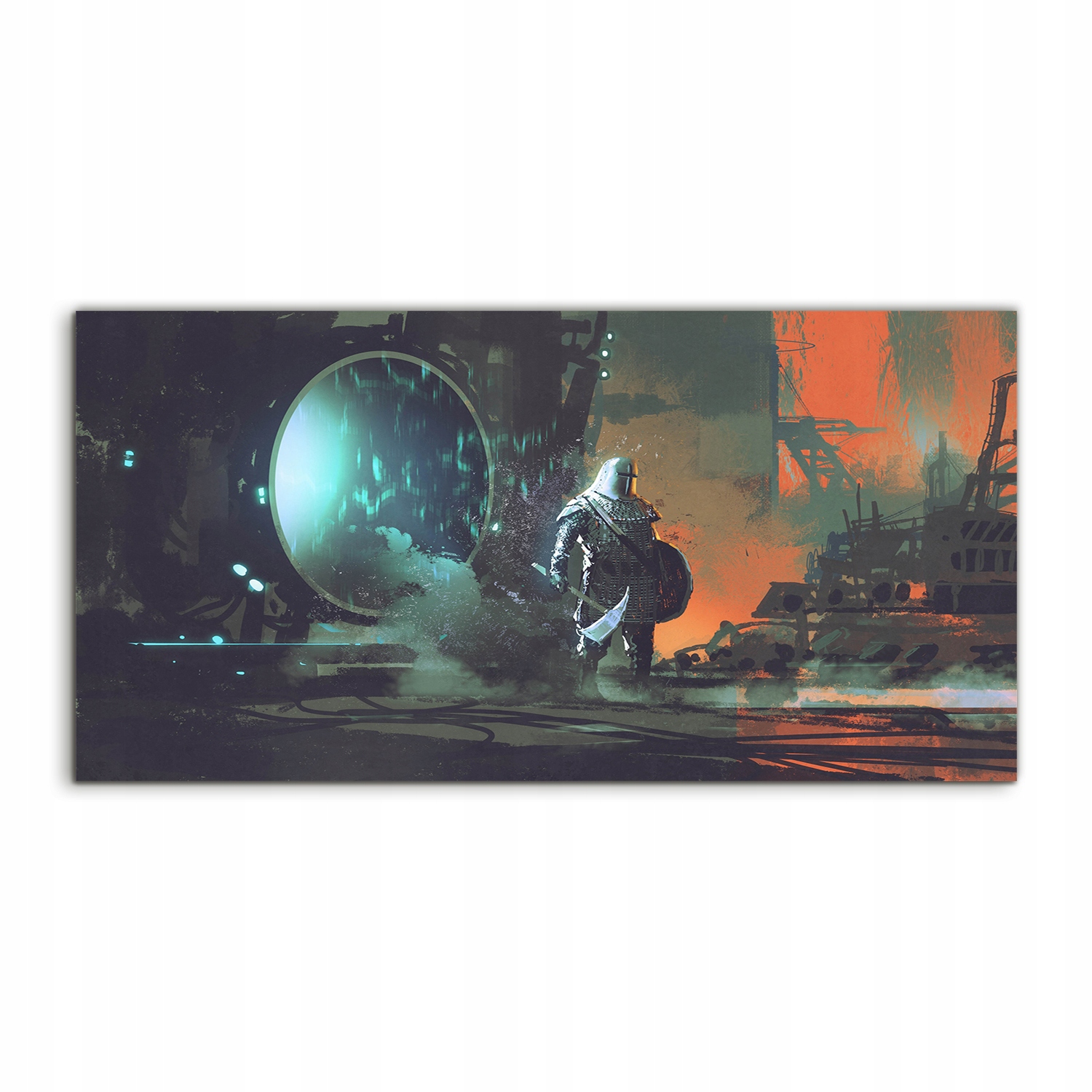 Akrylový obraz 100x50 moderný Rytier Krajina