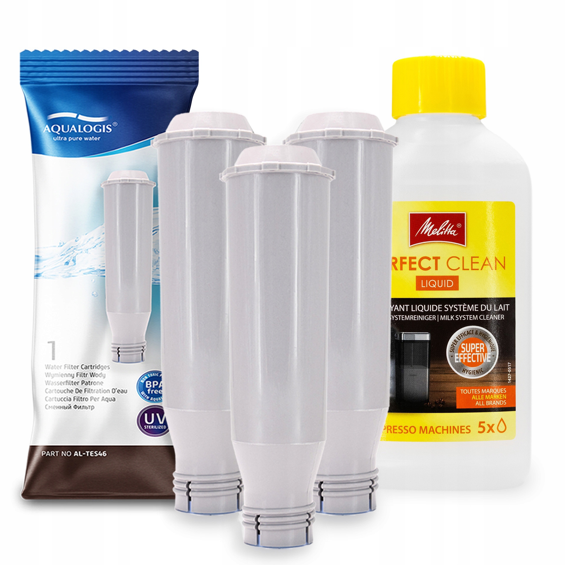 3x Filtr vody do kávovaru Melitta AL-TES46 Tekutina Perfect Clean 250 ml