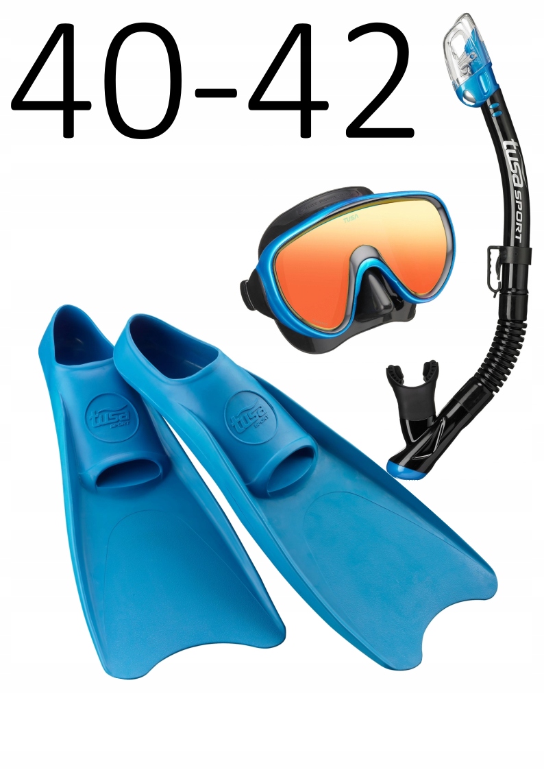Zestaw Tusa Serene Mirror maska+fajka+płetwy UF1202 rozmiar 40-42 niebieski