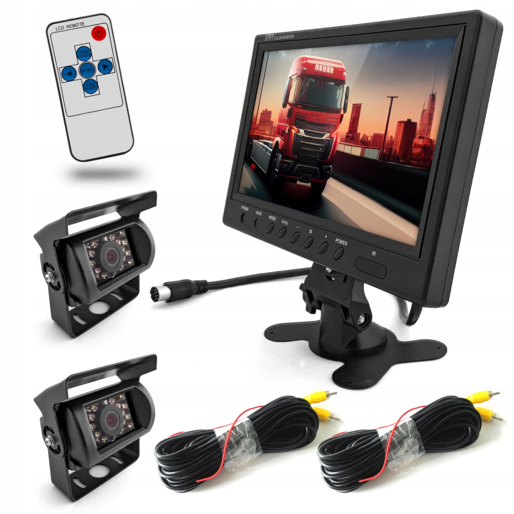 Monitor 9'' 2 cúvacie kamery Bus Tir 15 m