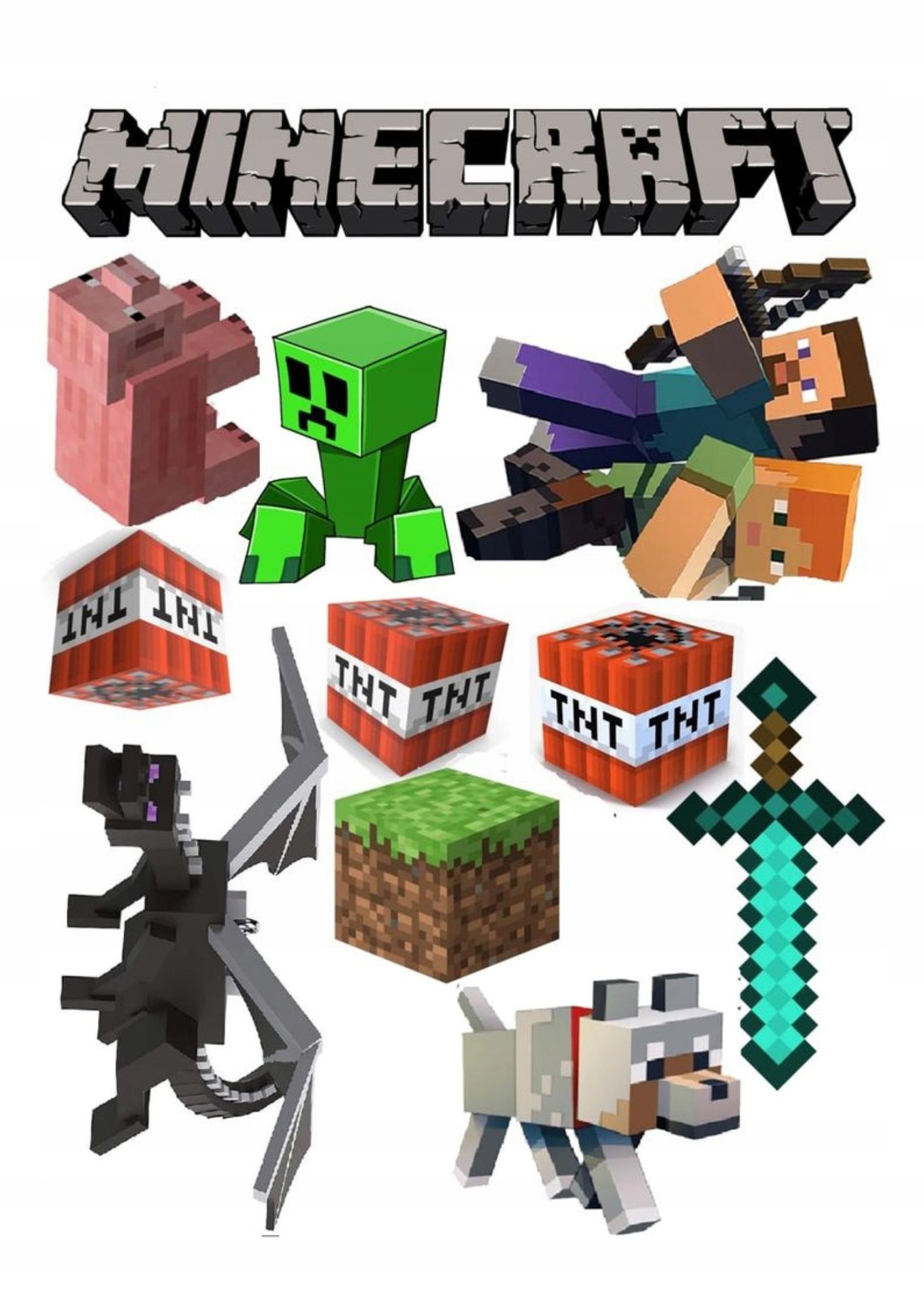 Wydruk na masie cukrowej Minecraft