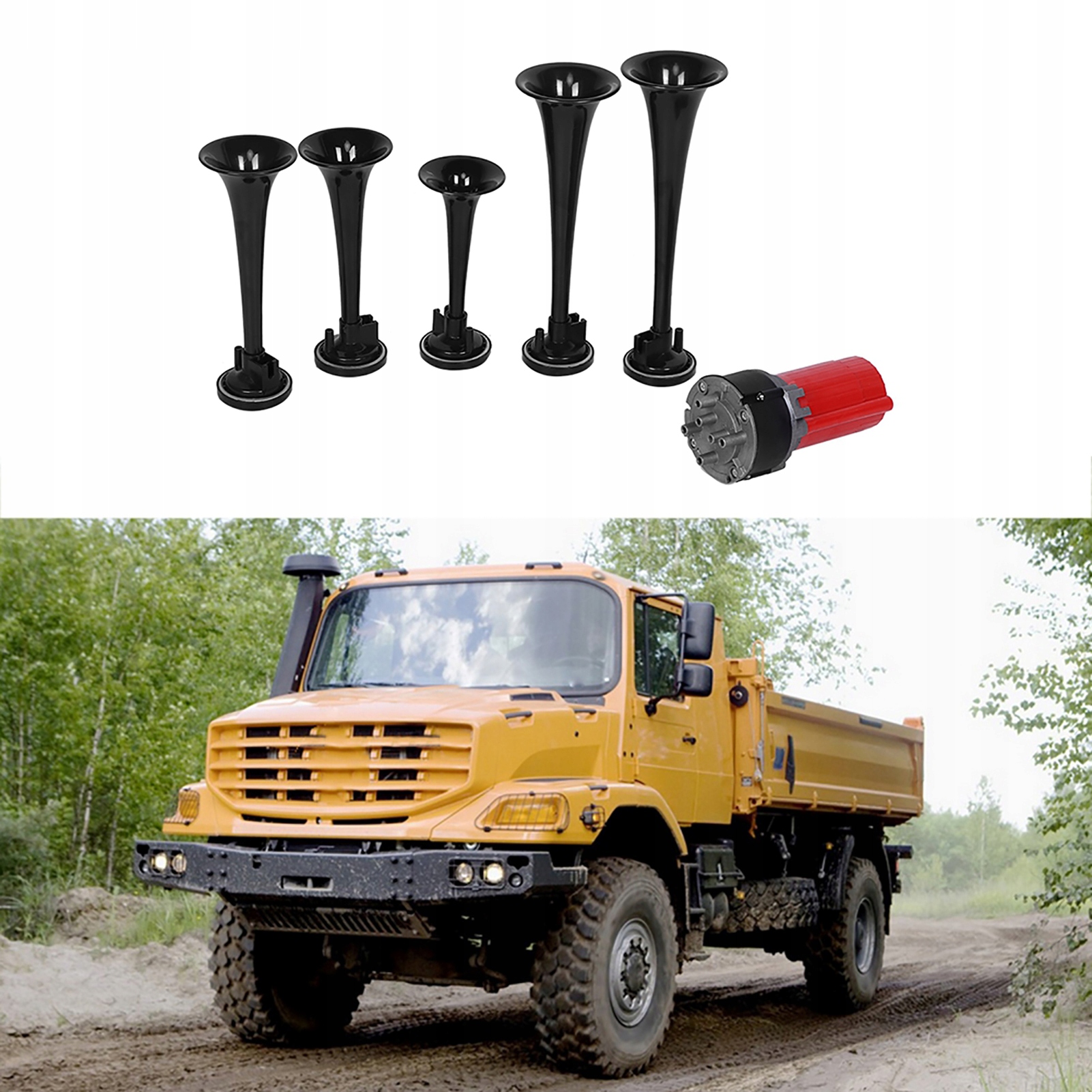 12V Universal 5 Air Horns Compressor Głośny EAN (GTIN) 6930806899536