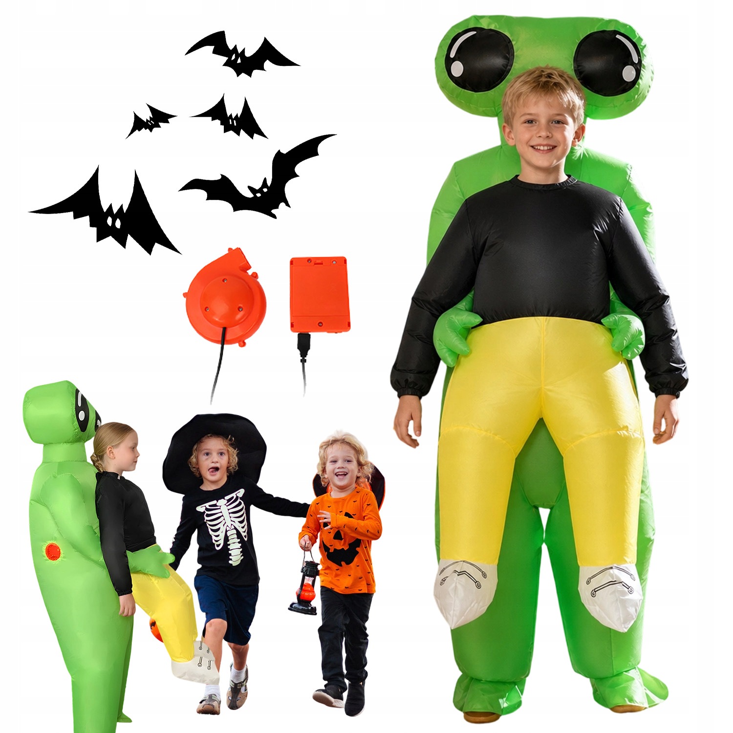 Halloween Kostým Cizí Únos Mimozemšťan Nafukovací Alien Komfort
