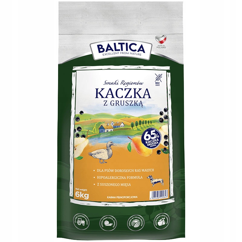 Baltica Kaczka Z Gruszką S 6KG Dla Małych I Miniaturowych Ras Bezzbożowa