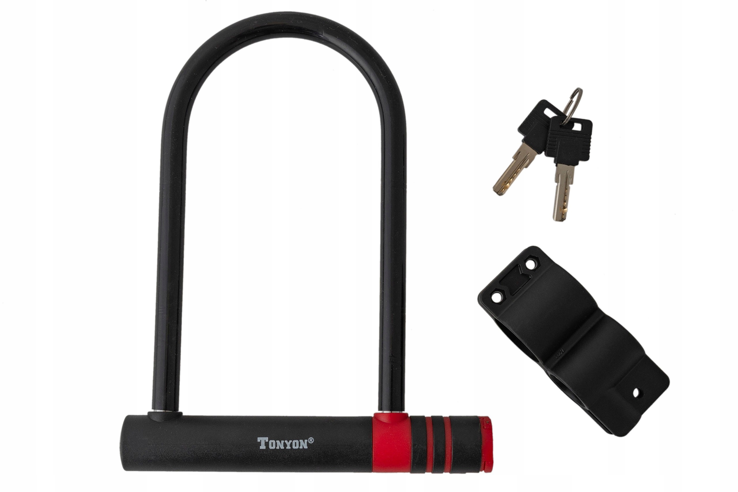 Zamknięcie U-lock na klucz TonyON TY30112x195x245mm uchwyt, czarne