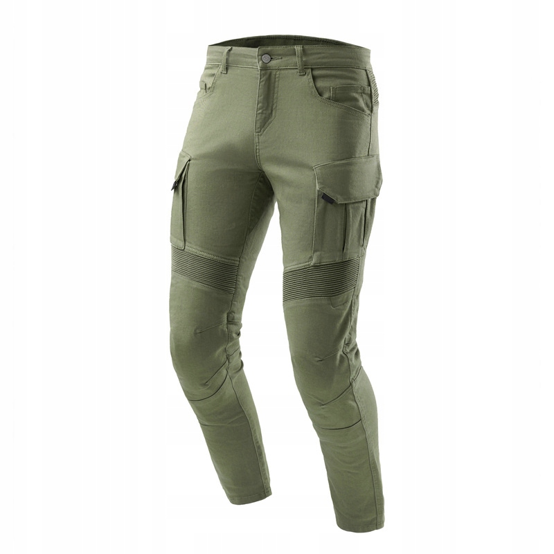 Motocyklové Džínsy Ozone Faster Tapered Fit Olive 28/32