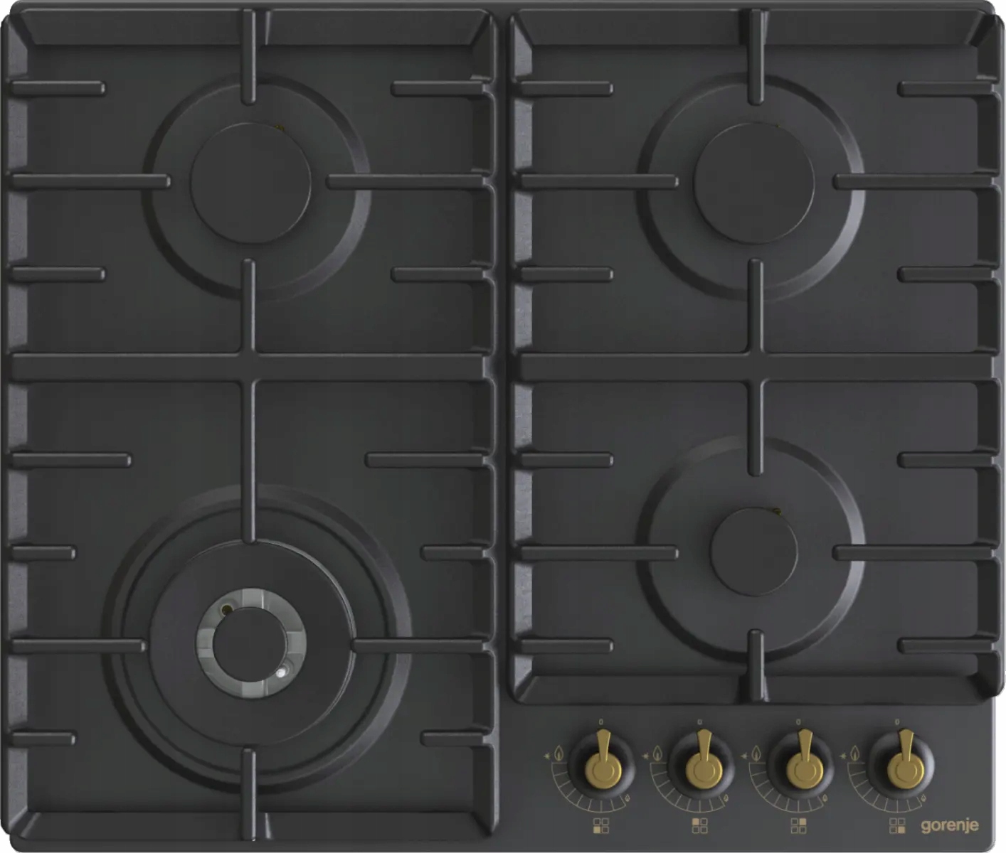 Płyta gazowa Gorenje GW642CLB 60 cm Żeliwne ruszty Palnik Wok