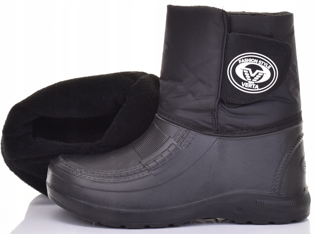 KALOSZE DAMSKIE Z OCIEPLACZEM PIANKI LEKKIE CIEPŁE BUTY ZIMOWE NA RZEP