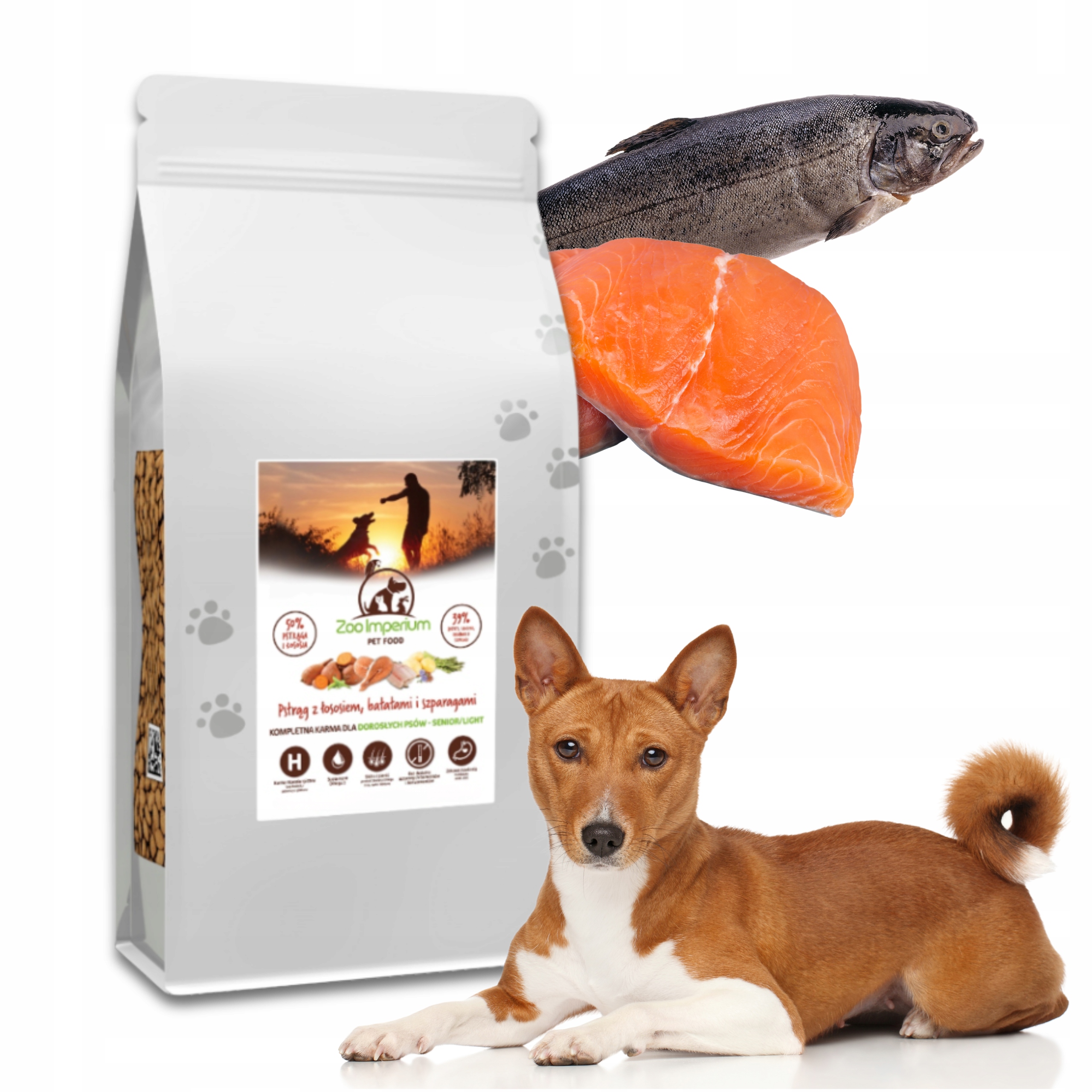 Levně Suché Krmivo pro psa ZooImperium Grain Free Light Senior Pstruh s lososem 6 kg