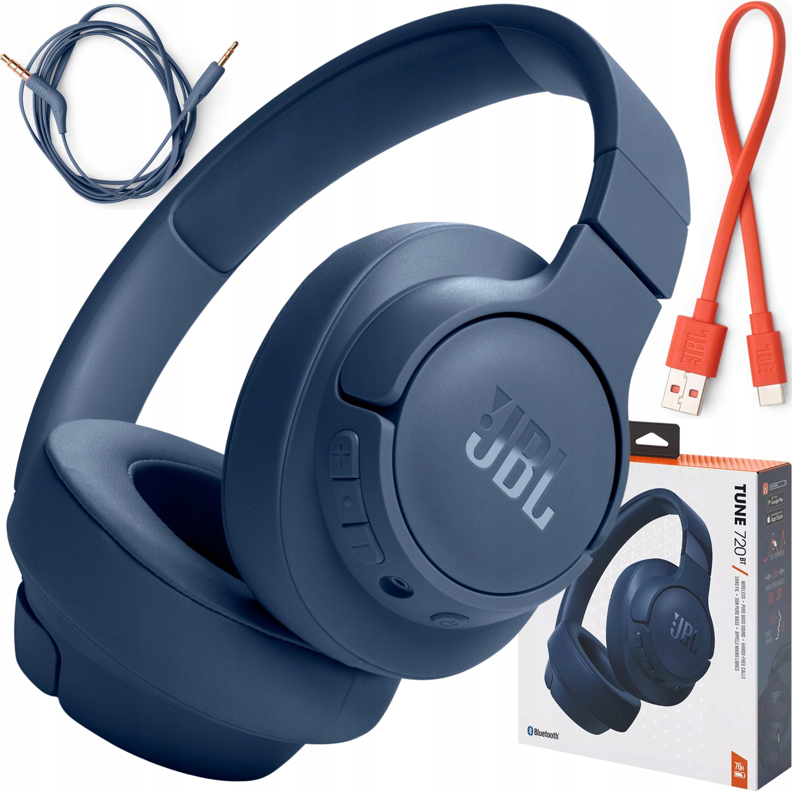 SŁUCHAWKI BEZPRZEWODOWE JBL Z MIKROFONEM BLUETOOTH +PRZEWÓD BARDZO WYGODNE