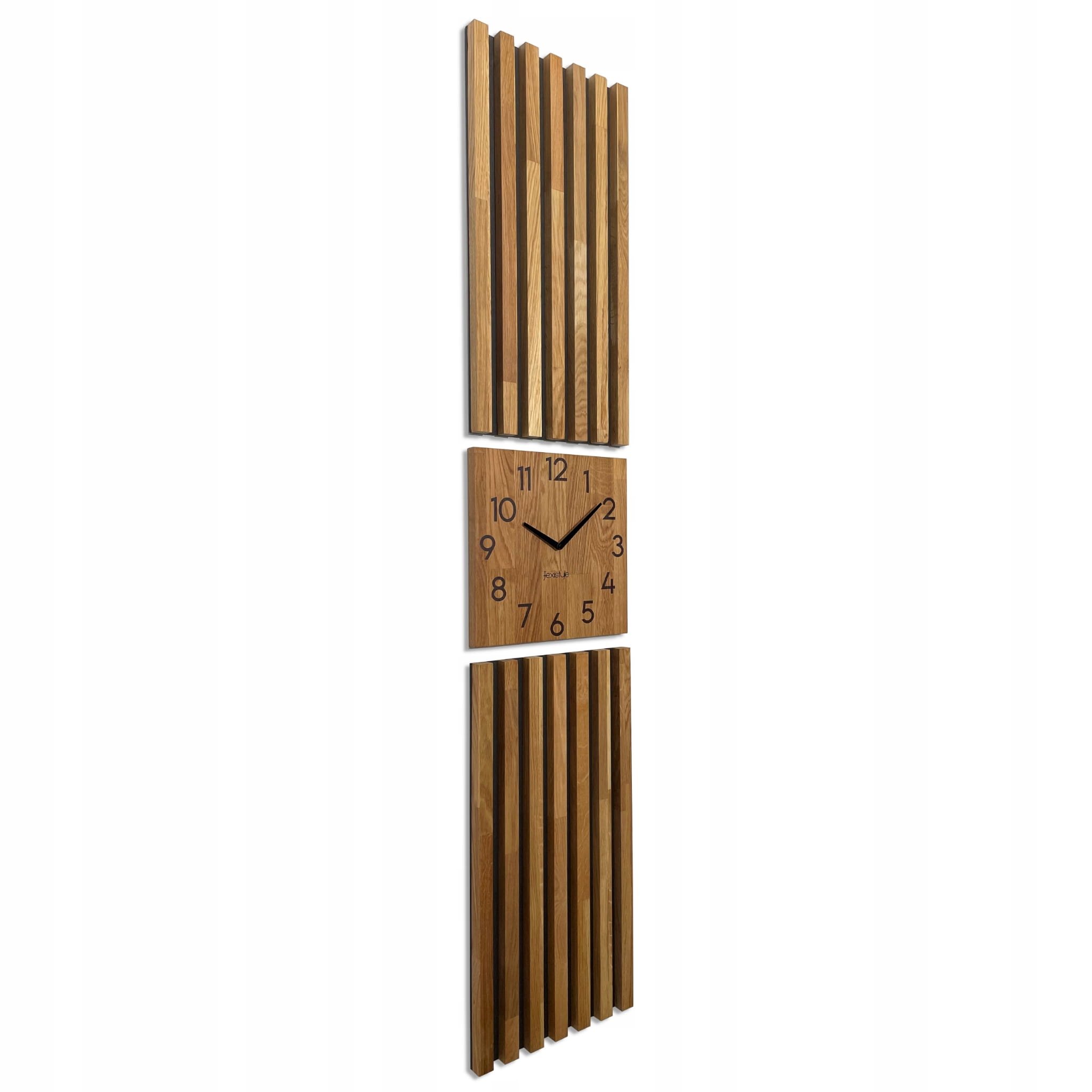

Dębowy panel Zegar ścienny w Lamelach 155x30cm XXL