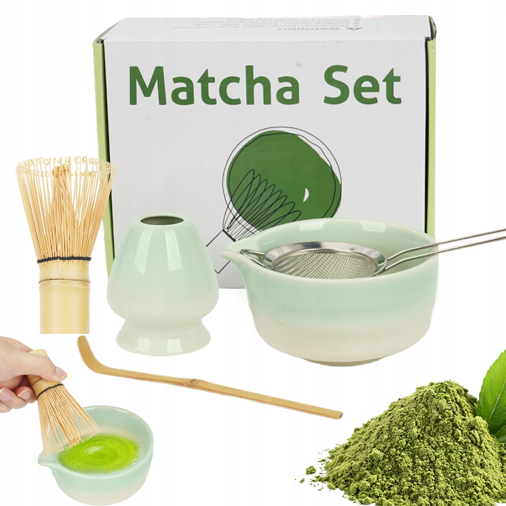 Levně Japonská Sada Pro Matcha 5 Kusů S Keramickou Miskou A Whisakem Dárek